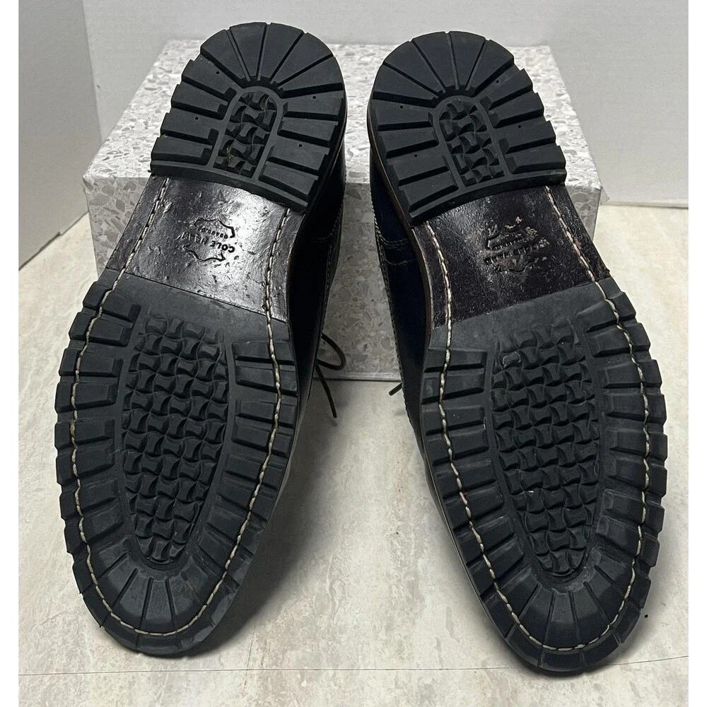 Cole Haan Grand 360 Mens 9 Black Leather Oxford Shoes Hybrid Dress Sneaker